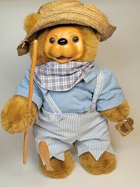 Raikes Bears 1992 Collectible Tom Sawyer Fishing Bear Vintage Brown 18"